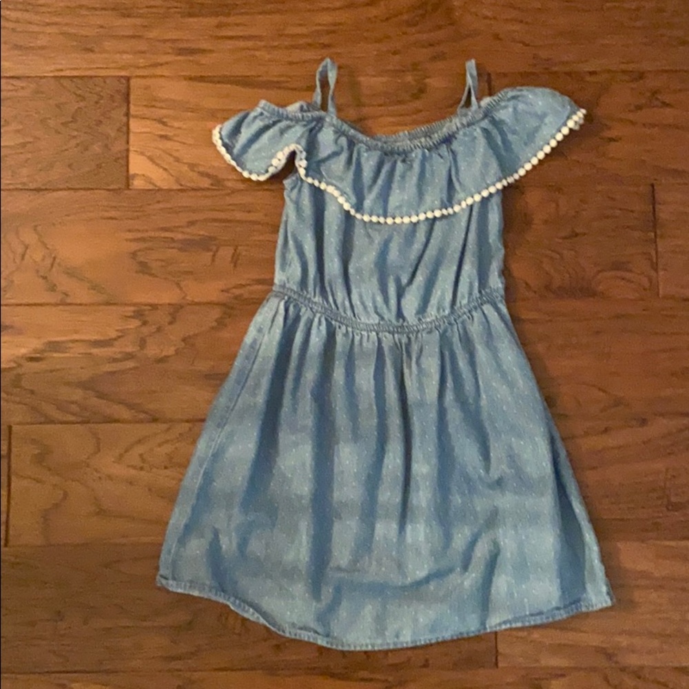 🌻 Kids jean polka dot dress